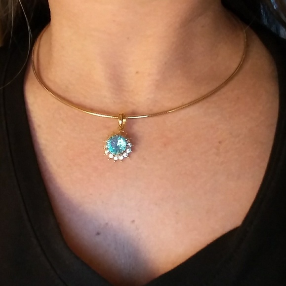 Topaz & Diamonique 24K plated, Nolan Miller Neckla - Picture 2 of 8